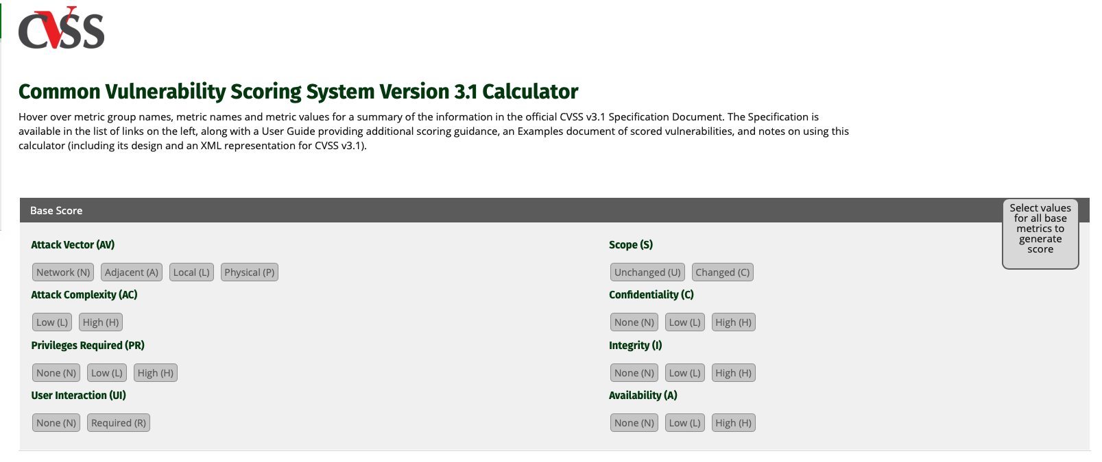 partial cvss scoring process